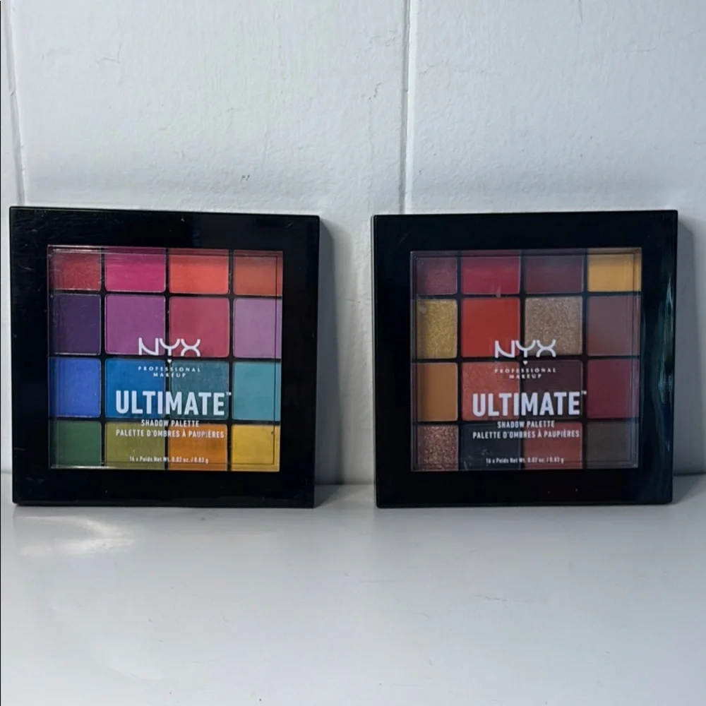 NYX Ultimate Eyeshadow Palettes (2) Vibrant Colors Matte and Shimmer